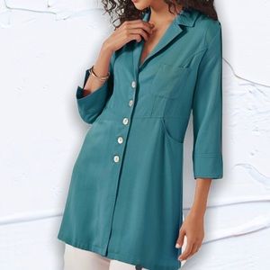 SOFT SURROUNDINGS Teal Marcie Shirt Size M